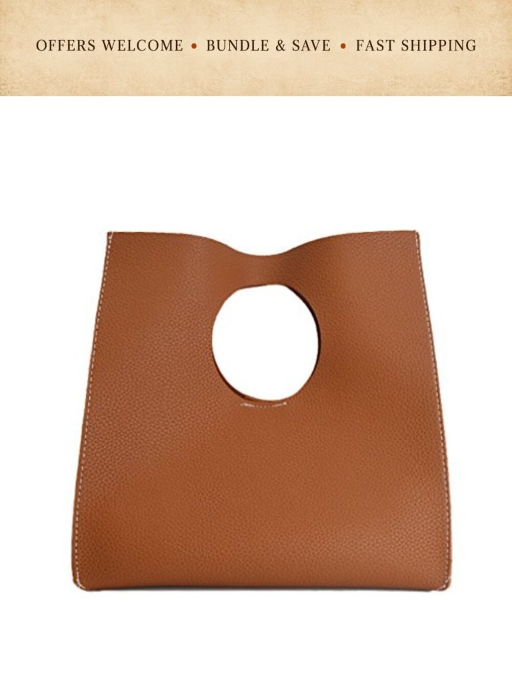 Soft PU Leather Handbag Clutch Small Tote Magnet Snap Minimalist